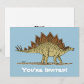Invitation Dinosaure Stegosaurus jurassique (Devant / Derrière)