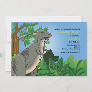 Invitation Dinosaure T-Rex en Forêt
