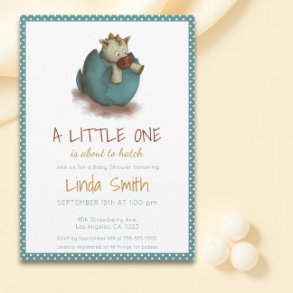 Invitation Dinosaure Thème Baby shower neutre entre les sexes