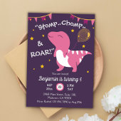 Invitation Dinosaure thème Stomp, Chomp & Roar! 5e anniversai
