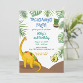 Invitation Dinosaure tropical Tacos Tacosaurus fête Anniversa (Debout devant)