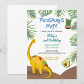 Invitation Dinosaure tropical Tacos Tacosaurus fête Anniversa (Devant / Derrière)