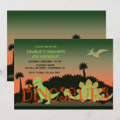 Invitation Dinosaures (Devant / Derrière)