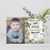 Invitation Dinosaures Anniversaire Fête Stomp Chomp Roar Phot (Debout devant)