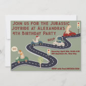 Invitation Dinosaures colorés préhistoriques personnalisés (Devant)