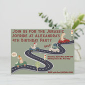 Invitation Dinosaures colorés préhistoriques personnalisés (Debout devant)