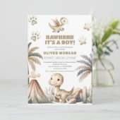 Invitation Dinosaures de bébé préhistorique (Debout devant)