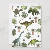 Invitation Dinosaures de verdure Anniversaire Fête Stomp Chom (Dos)