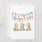 Invitation Dinosaures et amis Baby shower garçon (Dos)