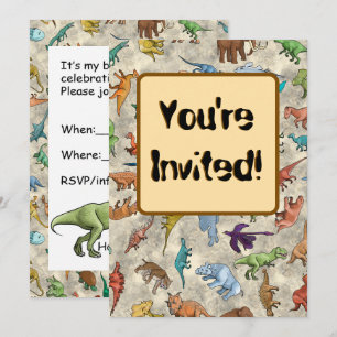 Invitation Dinosaures et Animaux Préhistoriques