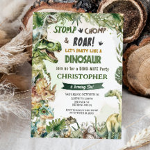 Dinosaures Jurassique Anniversaire Fête Stomp Chom