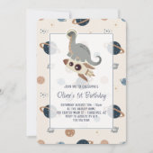 Invitation Dinosaures Outerspace Dino Boho 1er anniversaire (Devant)