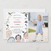 Invitation Dinosaures Premier anniversaire Dino Party (Devant)