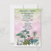 Invitation Dinosaures Recherché Baby's First Birthday Invitat (Devant)