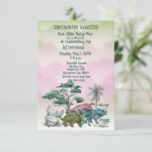 Invitation Dinosaures Recherché Baby's First Birthday Invitat (Debout devant)