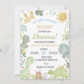Invitation Dinosaures Stomp Chomp Anniversaire Fête Invitatio (Devant)