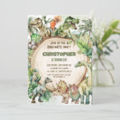 Invitation Dinosaures Verdure Dino-mite Anniversaire (Debout devant)