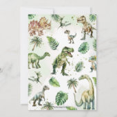 Invitation Dinosaures Verdure Dino-mite Anniversaire (Dos)