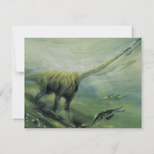 Invitation Dinosaures Vintage, Fête d'anniversaire de Brachio