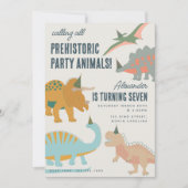 Invitation Dinosaurs Boho Prehistoric Party Animals Birthday (Devant)