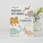 Invitation Dinosaurs Boho Prehistoric Party Animals Birthday (Debout devant)