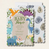 Invitation Dinosaurs, Volcano, T-Rex Baby Shower Theme