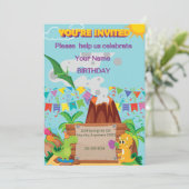 Invitation Dinosuar Volcano Boy Anniversaire (Debout devant)