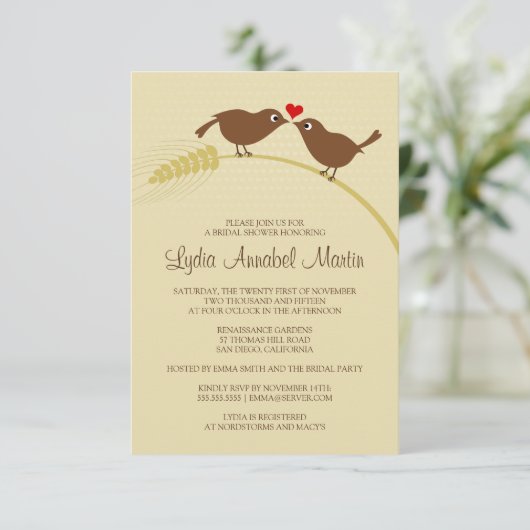 Invitation d'Inséparables à une douche nuptiale de (Debout devant)