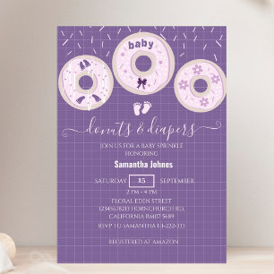 Invitation Dinuts de lavande et diaphères Baby shower d'arros
