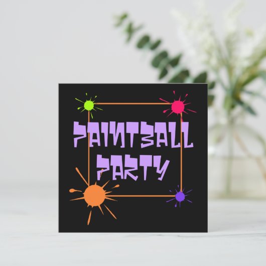 INVITATION D'INVITATION À LA FÊTE DE PAINTBALL (Debout devant)