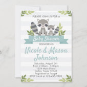 Invitation d'invitation au Baby shower de Woodland (Devant)