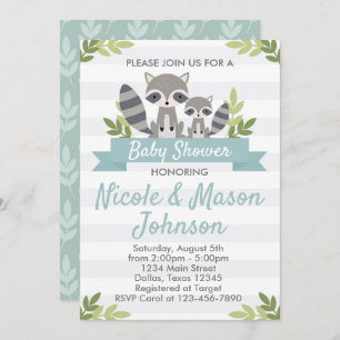 Invitation d'invitation au Baby shower de Woodland