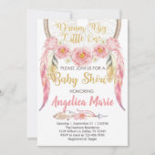 Invitation d'invitation Baby shower Pink Dreamcatc (Devant)