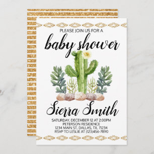 Invitation d'invitation de Baby shower Cactus
