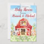 Invitation d'invitation de baby shower d'animaux (Devant)