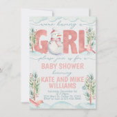 Invitation d'invitation de baby shower de fille de (Devant)