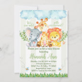Invitation d'invitation de baby shower de safari (Devant)