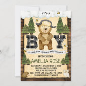 Invitation d'invitation de baby shower d'ours de (Devant)