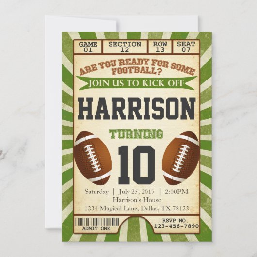 Invitation d'invitation de fête d'anniversaire de (Devant)