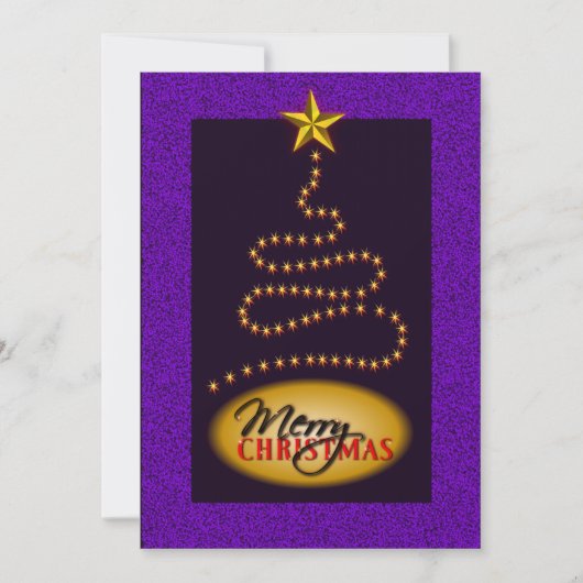 Invitation d'invitation de Noël Purple et Gold Par (Devant)