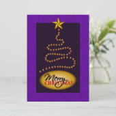 Invitation d'invitation de Noël Purple et Gold Par (Debout devant)