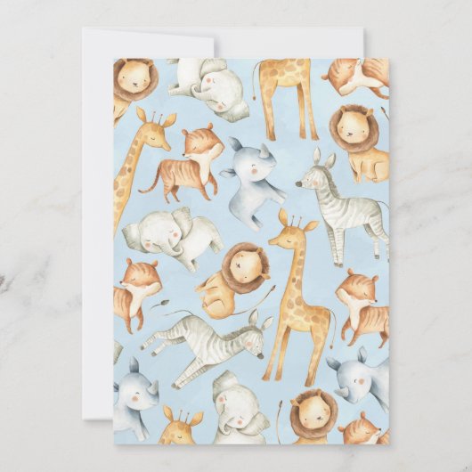 Invitation d'invitation du Baby shower Jungle Safa (Dos)