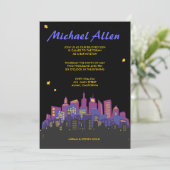 Invitation d'invitation du Bat mitzvah CITYSCAPE B (Debout devant)