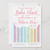Invitation d'invitation Pastel Rainbow Baby shower (Devant)