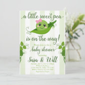 Invitation d'invitation pour Baby shower de pois d (Debout devant)
