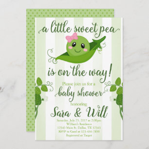 Invitation d'invitation pour Baby shower de pois d