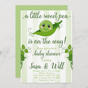 Invitation d'invitation pour Baby shower de pois d
