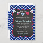 Invitation d'invitation pour bébés de la marine na (Devant / Derrière)
