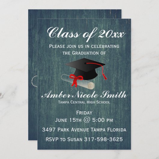 Invitation Diplôme (Devant / Derrière)