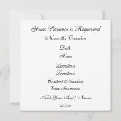 Invitation Diplôme (Dos)